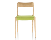 Chaise scandinave bois teinte naturelle assise tissu vert pomme Chaise scandinave bois teinte naturelle assise tissu vert pomme