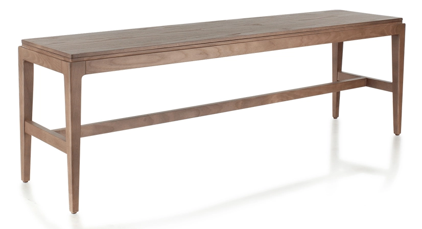 Banc design bois teinte noyer assise bois L140 cm Banc design bois teinte noyer assise bois L140 cm