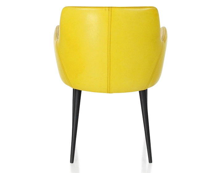 Vintage armchair with leather armrests yellow Vintage armchair with leather armrests yellow