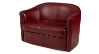 Canapé club cuir 2 places rouge carmin