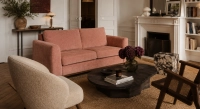 Canapé design 2,5 places tissu brun sienne