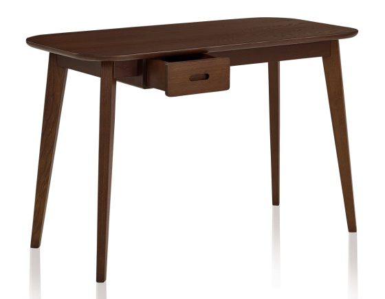 Bureau scandinave en chêne teinte marron foncé L150 cm