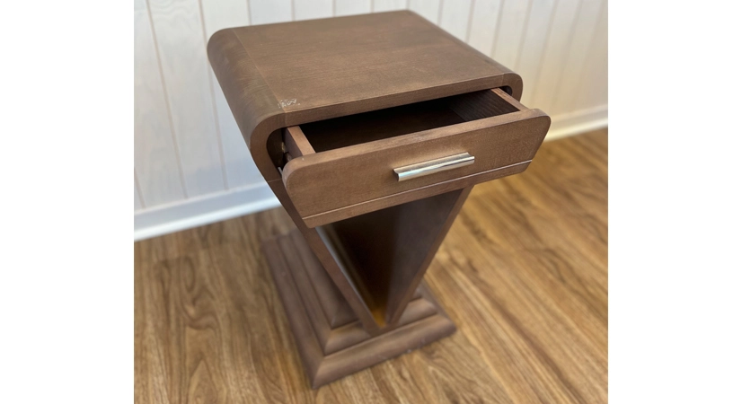 Art Deco console with double drawers walnut stained wood Art Deco console with double drawers walnut stained wood