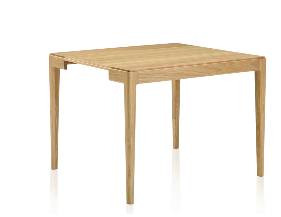 Extendable oak console table with 2 extension leaves natural tint 120x40 cm