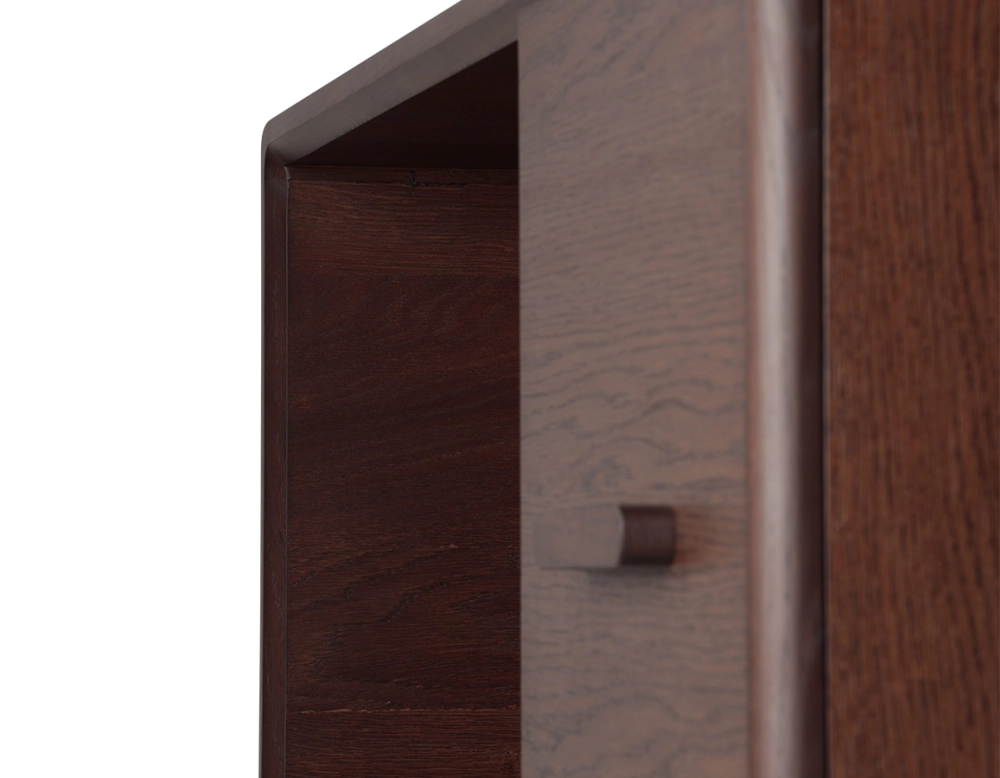 Bibliothèque en chêne bois teinte marron foncé Bibliothèque en chêne bois teinte marron foncé