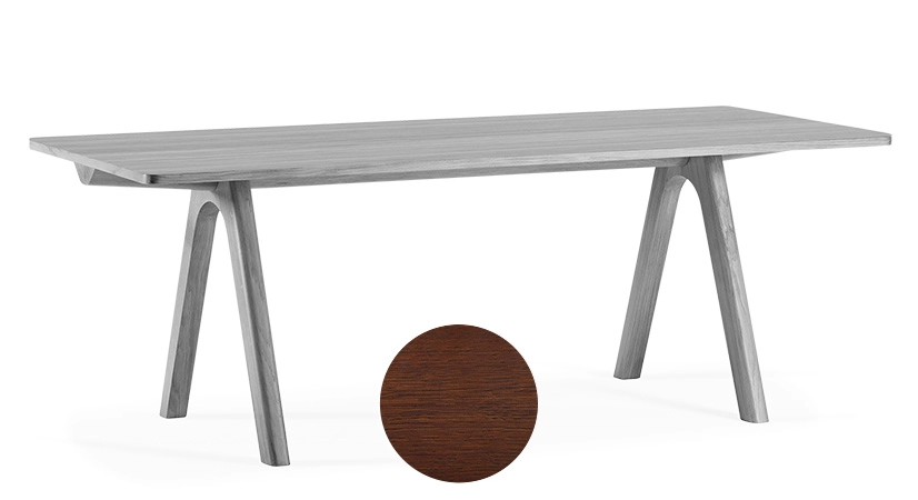 8 person oak dining table dark brown tint wooden top 180x100 cm 8 person oak dining table dark brown tint wooden top 180x100 cm