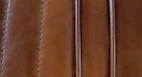 Canapé aviateur aluminium riveté et cuir 2 places marron vintage