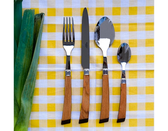 24 piece laminated wood household set