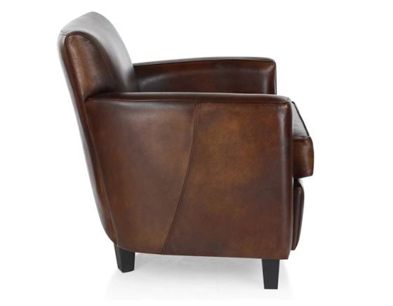 Fauteuil club cuir marron soutenu