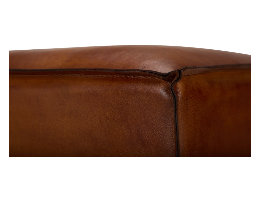 Pouf cuir marron clair Pouf cuir marron clair