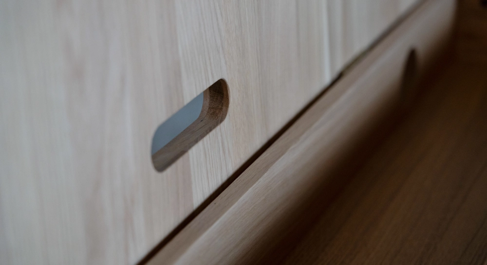 Bureau design en chêne teinte naturelle l150 cm