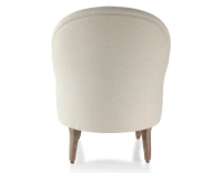 Fauteuil crapaud avec accoudoirs pieds bois teinte noyer et tissu chevron beige Fauteuil crapaud avec accoudoirs pieds bois teinte noyer et tissu chevron beige
