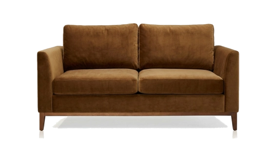 Canapé design 2 places tissu velours bronze