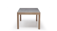 Table extensible 8 à 12 personnes en chêne et céramique allonges céramique bois teinte naturelle et céramique effet terrazzo gris 160x100 cm Table extensible 8 à 12 personnes en chêne et céramique allonges céramique bois teinte naturelle et céramique effet terrazzo gris 160x100 cm