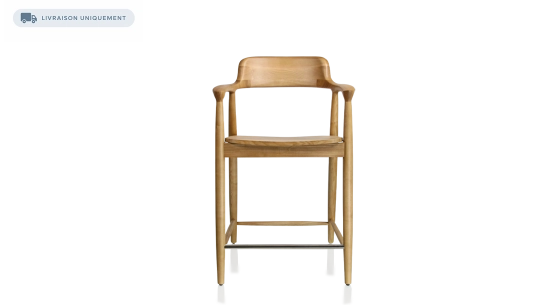 Tabouret de bar H60 cm bois teinte naturelle