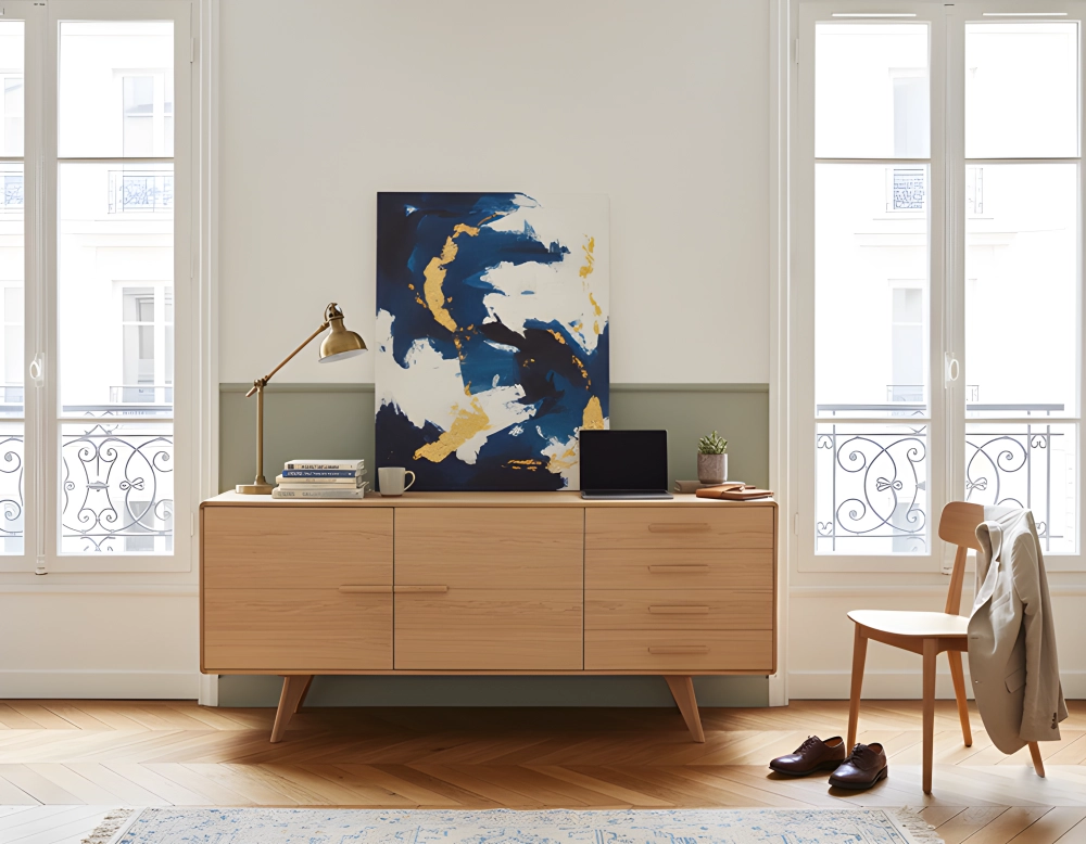 Buffet 3 portes en chêne bois teinte naturelle Buffet 3 portes en chêne bois teinte naturelle