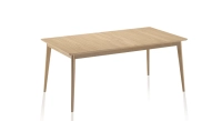 Extendable oak table for 6 to 12 people with natural wood stain top and extensions 140x100 cm Extendable oak table for 6 to 12 people with natural wood stain top and extensions 140x100 cm