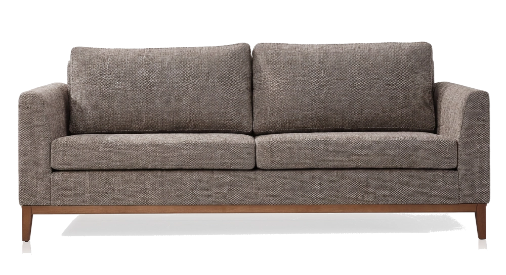 Canapé design 3 places tissu chiné marron