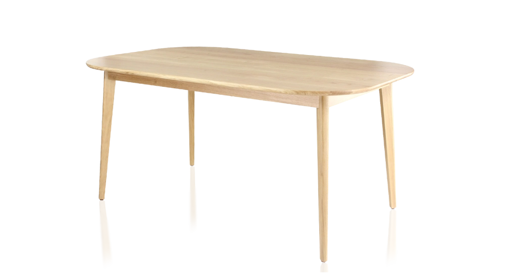 Table salle à manger en chêne 6 à 8 personnes teinte naturelle 160x100 cm Table salle à manger en chêne 6 à 8 personnes teinte naturelle 160x100 cm