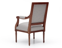 Louis XVI style antique armchair wood antique stain and brown fabric Louis XVI style antique armchair wood antique stain and brown fabric