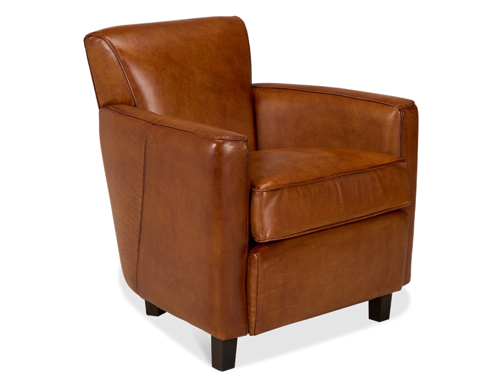 Fauteuil club cuir marron clair Fauteuil club cuir marron clair