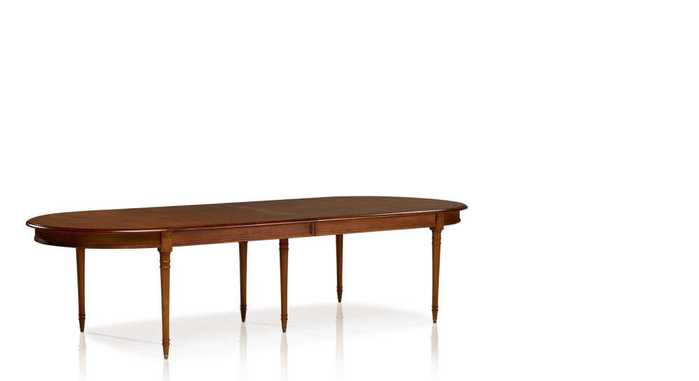 Table extensible Louis XVI allongée pour 14 à 20 personnes bois teinte ancienne avec 4 allonges 310x120 cm Table extensible Louis XVI allongée pour 14 à 20 personnes bois teinte ancienne avec 4 allonges 310x120 cm