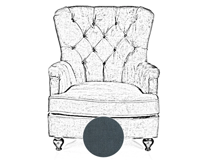 Chesterfield Armchair high back denim fabric Chesterfield Armchair high back denim fabric