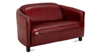 Canapé club cuir 2 places rouge carmin
