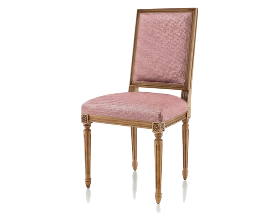 Chaise ancienne style Louis XVI bois teinte ancienne et tissu chevron bordeaux