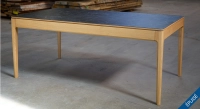 Table salle à manger 6 à 8 personnes en chêne et céramique avec bois teinte naturelle et plateau céramique effet ardoise 180x100 cm Table salle à manger 6 à 8 personnes en chêne et céramique avec bois teinte naturelle et plateau céramique effet ardoise 180x100 cm