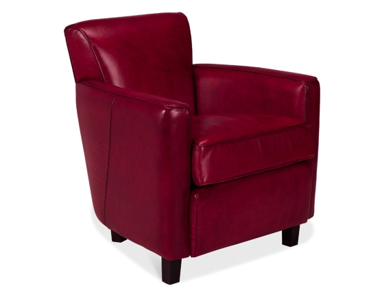 Leather club armchair burgundy