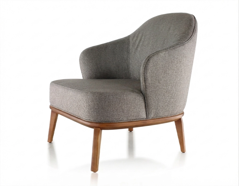 Fauteuil design tissu brun