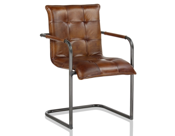 Leather office chair vintage brown