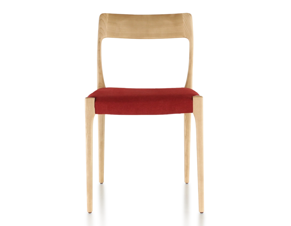 Chaise scandinave bois teinte naturelle assise tissu bordeaux Chaise scandinave bois teinte naturelle assise tissu bordeaux