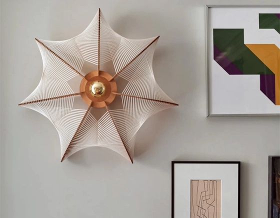 Small model twist braided cotton wire wall light