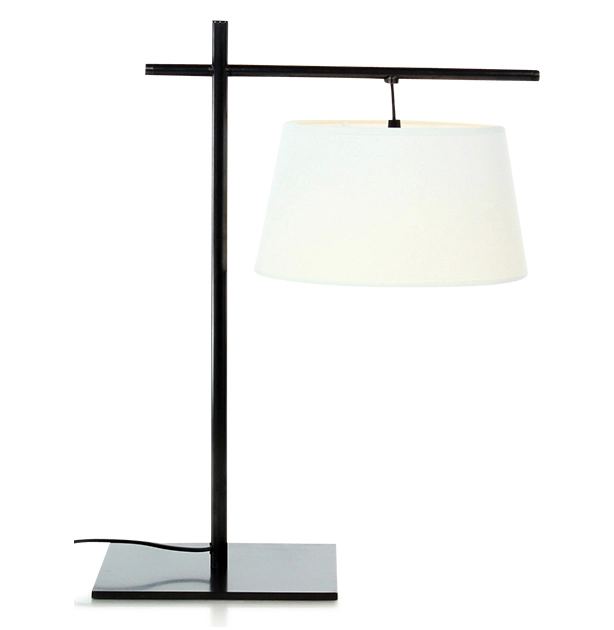 Lampe a poser équerre noire abat jour ivoire Lampe a poser équerre noire abat jour ivoire