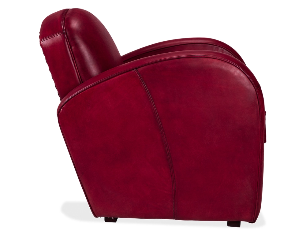 Fauteuil club cuir rouge carmin Fauteuil club cuir rouge carmin