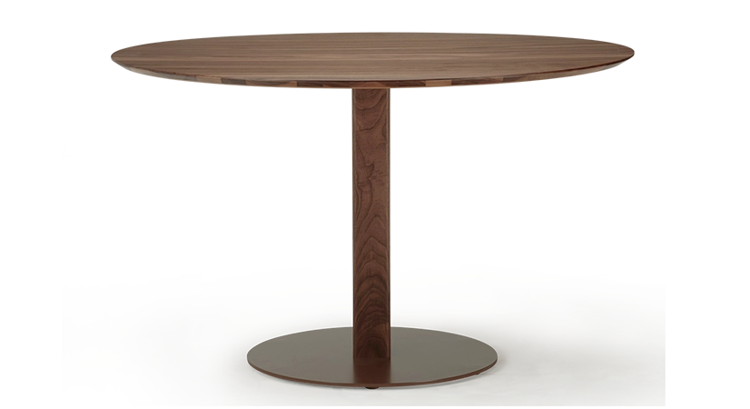 Round walnut dining table for 4 to 6 people natural finish wood top 110x110 Round walnut dining table for 4 to 6 people natural finish wood top 110x110