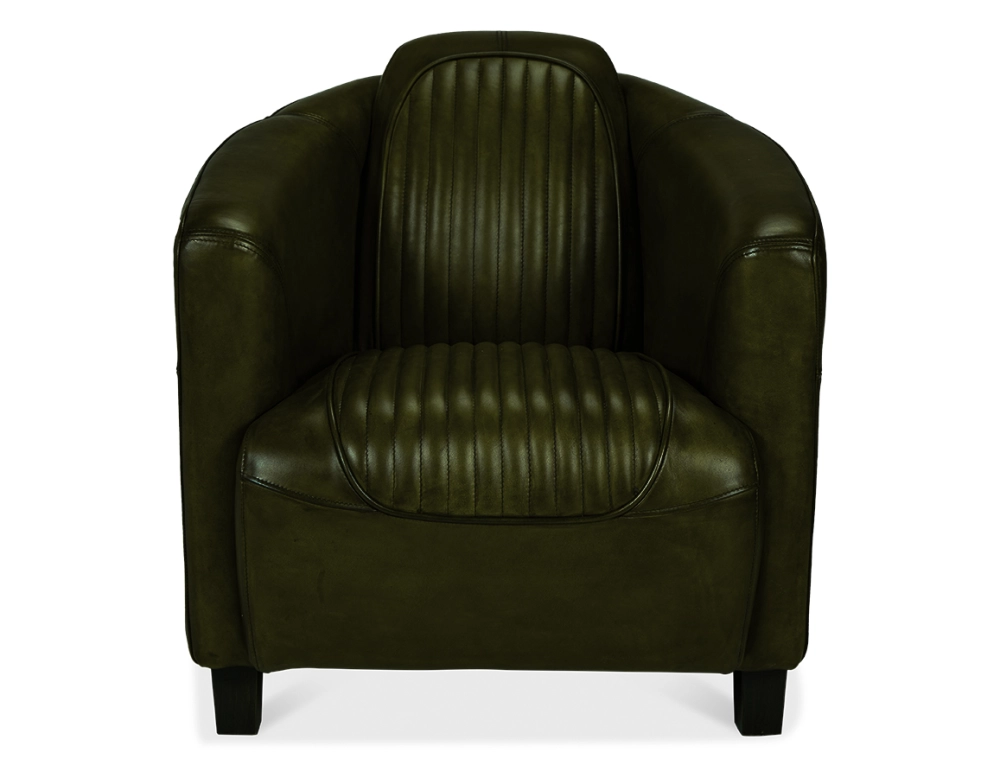 Leather club armchair olive green Leather club armchair olive green