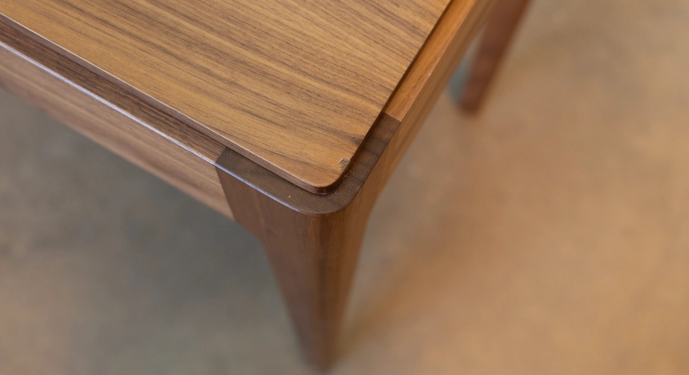 Walnut design desk natural finish l100 cm