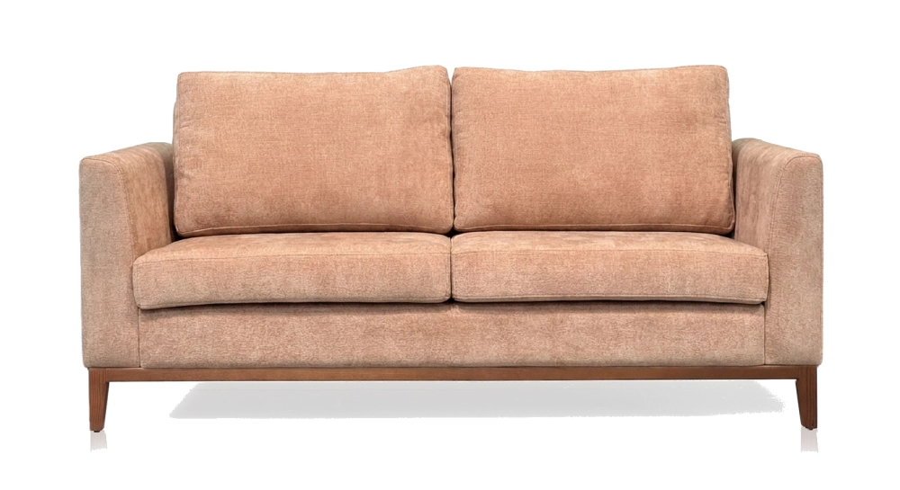 Canapé design 2,5 places tissu brun sienne