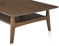 Table basse carrée en chêne teinte noyer 100x100 cm 100x100 cm