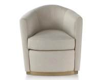 Club armchair fabric beige chevron fabric, brass-effect wooden base Club armchair fabric beige chevron fabric, brass-effect wooden base