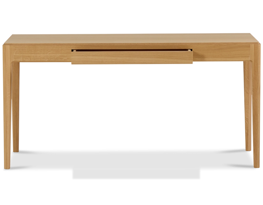 Bureau design en chêne teinte naturelle dorée L150 cm