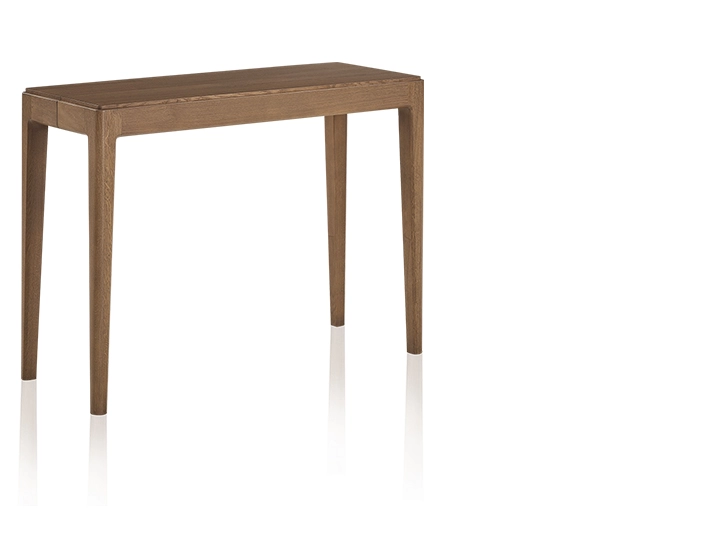 Console extensible en chêne avec 2 allonges teinte noyer 100x50 cm Console extensible en chêne avec 2 allonges teinte noyer 100x50 cm