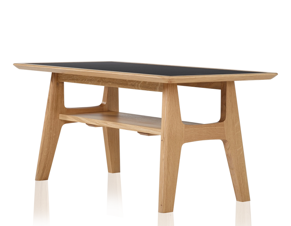 Table basse rectangulaire en chêne et céramique avec bois teinte naturelle plateau céramique effet marbre noir 100x50 cm Table basse rectangulaire en chêne et céramique avec bois teinte naturelle plateau céramique effet marbre noir 100x50 cm