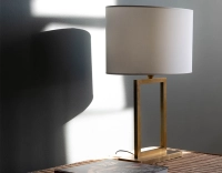 Double gold floor lamp with ivory lampshade Double gold floor lamp with ivory lampshade