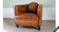 Fauteuil club cuir marron clair Fauteuil club cuir marron clair