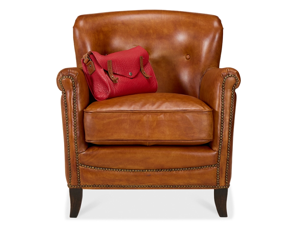Leather club armchair light brown Leather club armchair light brown