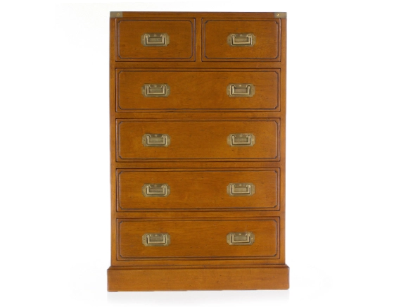Medium sized marine chest of drawers cherry-stained wood